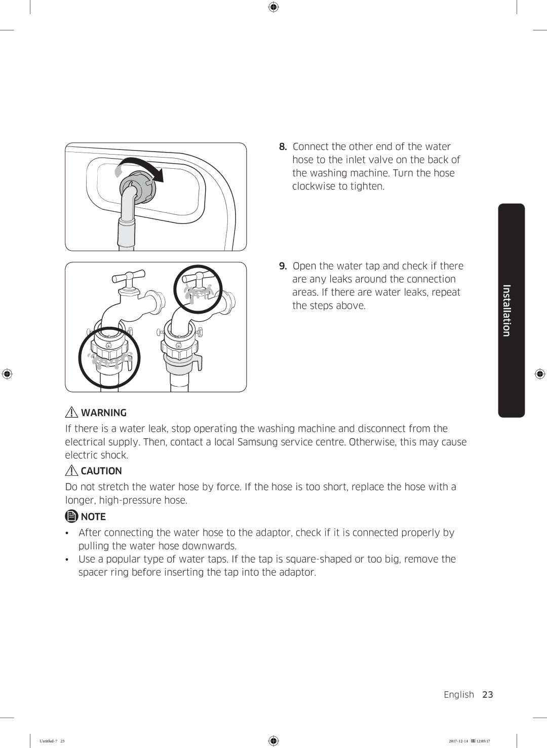 Samsung WW10M86INOA/LE manual English 23  